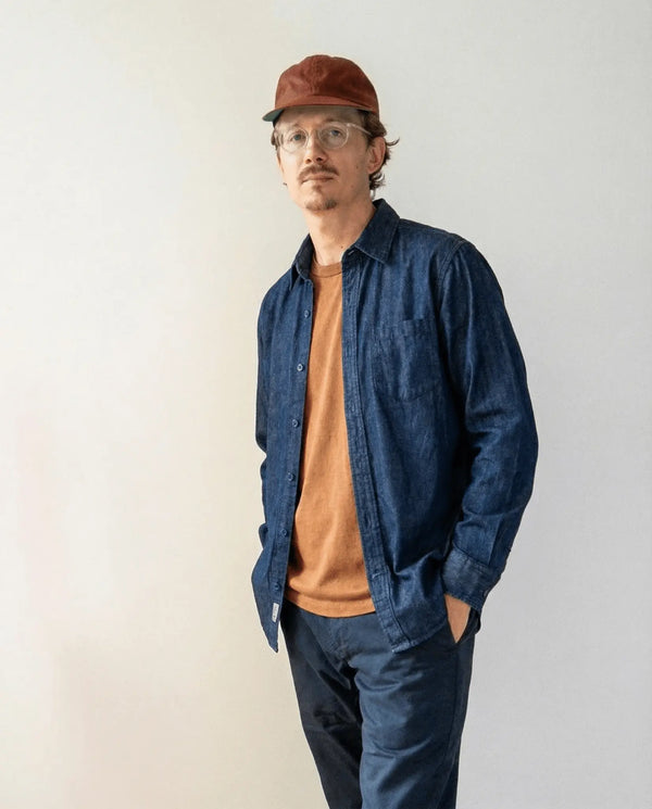 Natural Indigo Shirt - Natural Dean Indigo Twill 100% Cotton