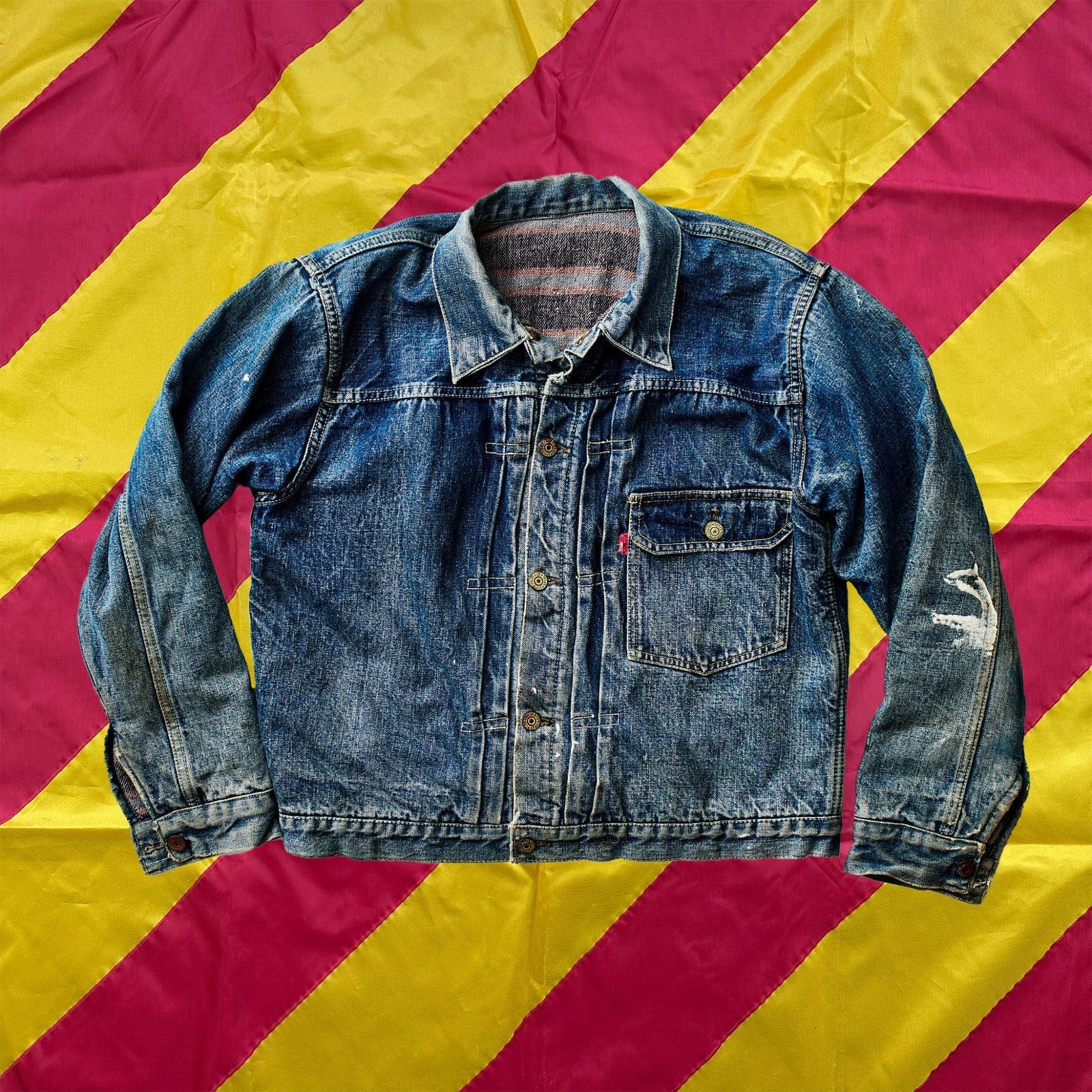 Vintage late 1940s Levis 'Type 1' Blanket Lined 506XX Jacket 22" P2P - grown&sewn