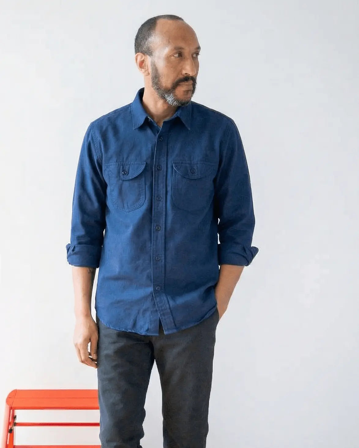 Walsh Work Shirt - 8 oz. Brushed Canvas - Navy - grown&sewn