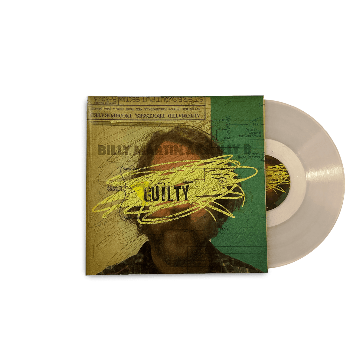 Billy Martin - &#39;Guilty&#39; Clear Vinyl Record - grown&amp;sewn