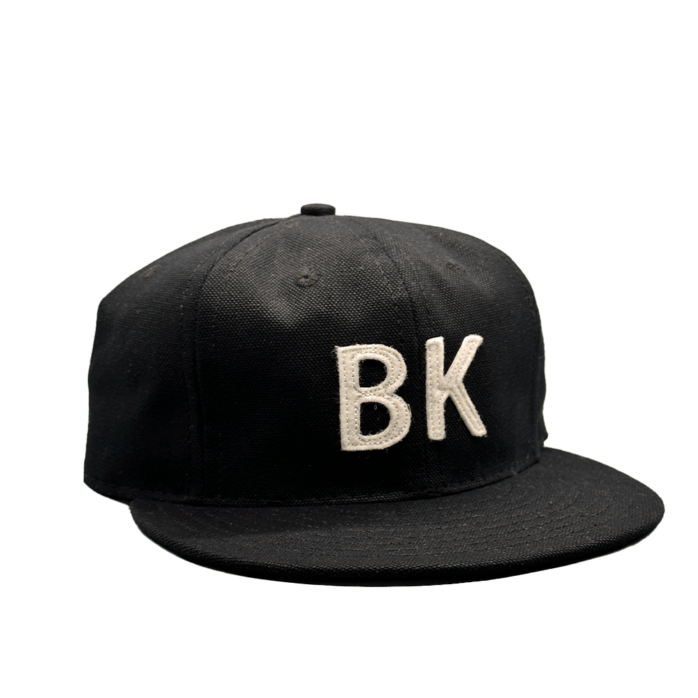 GS x Ebbets Field Flannels Cotton Canvas Hat: Black / White BK - grown&sewn