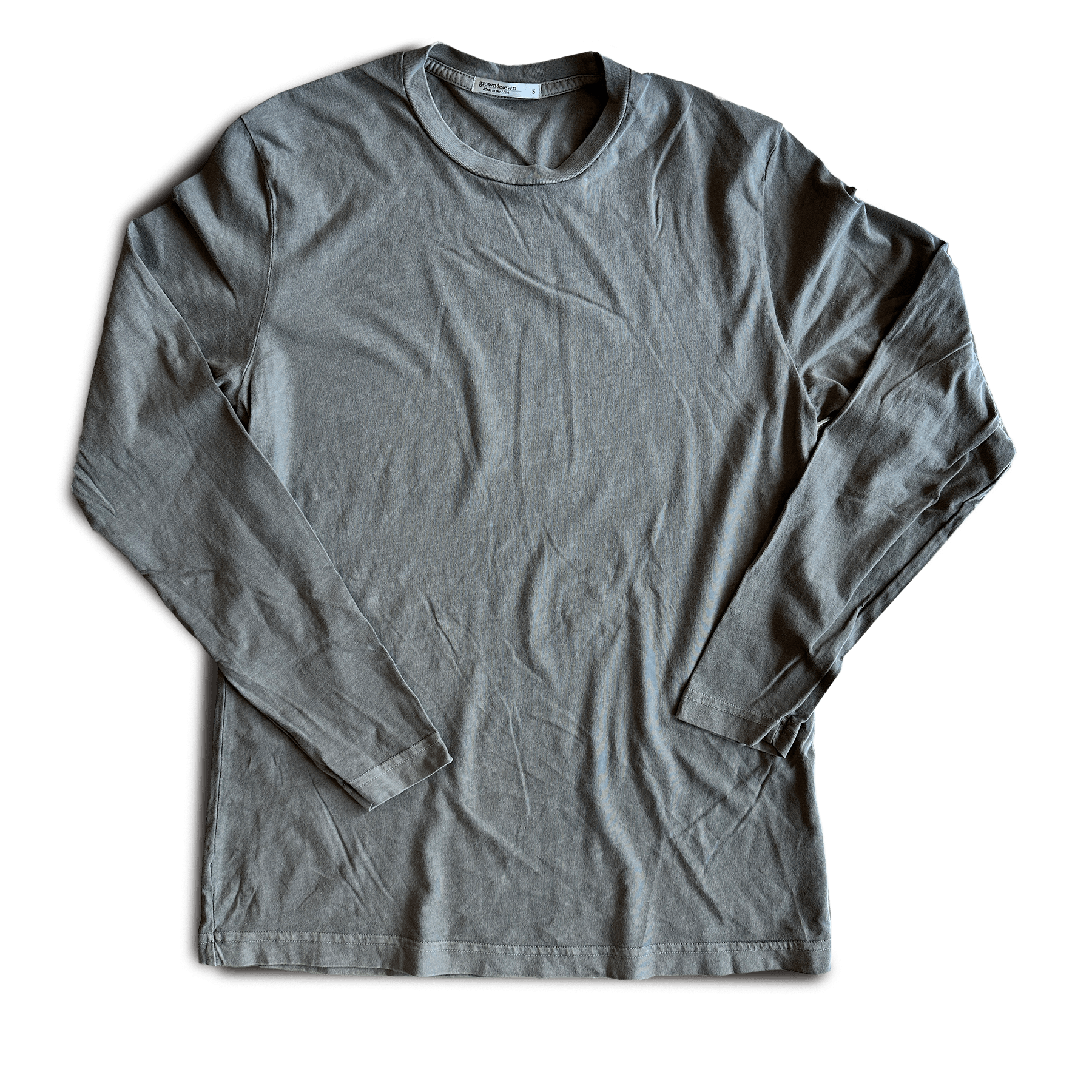 Long Sleeve Jersey Crew Neck - Ash - grown&sewn