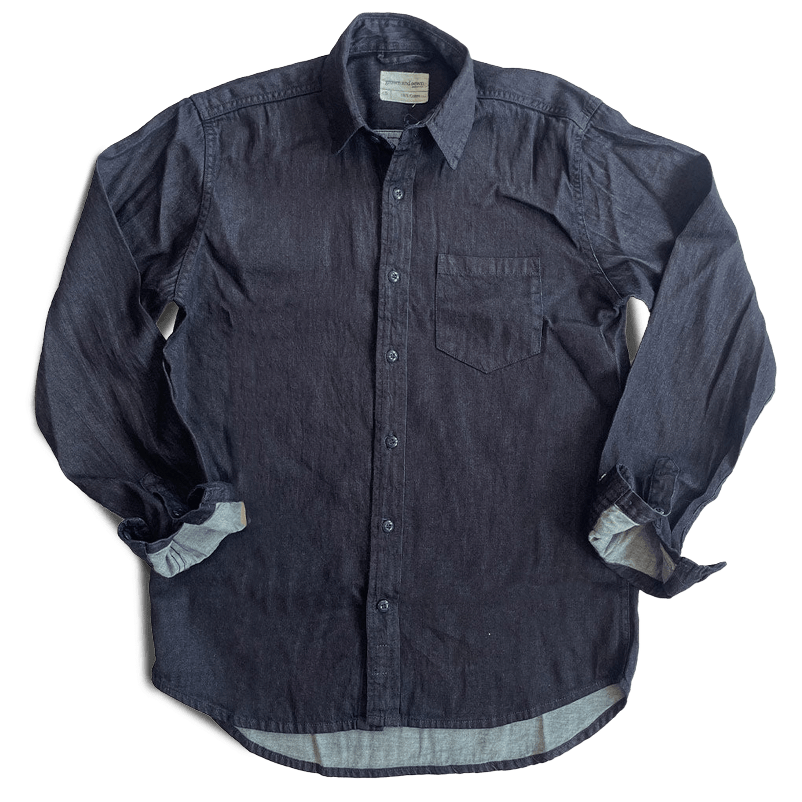 ( Blemish ) Dean Shirt - Natural Indigo Twill - grown&sewn