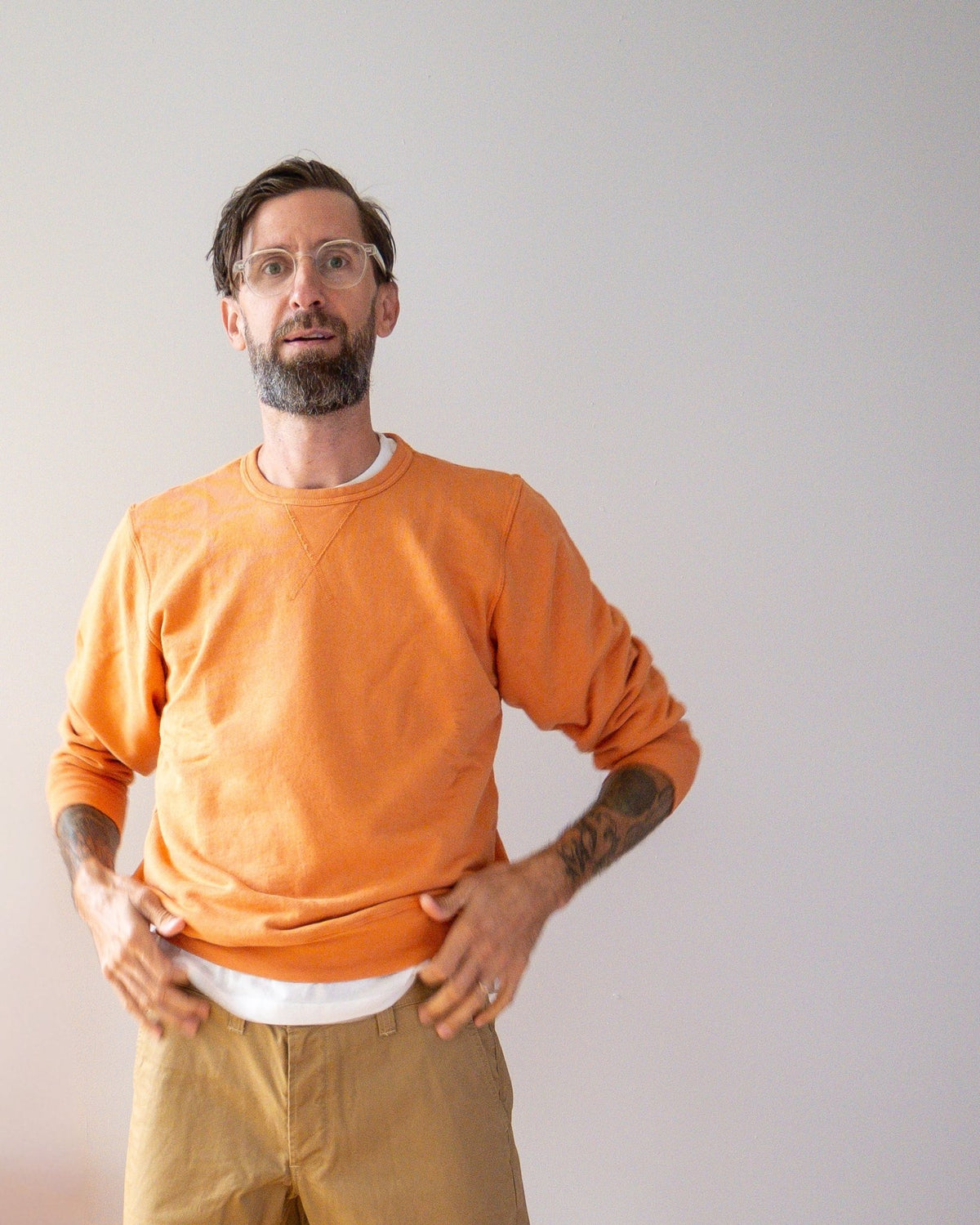 French Terry Sweatshirt - Faded Orange - grown&sewn