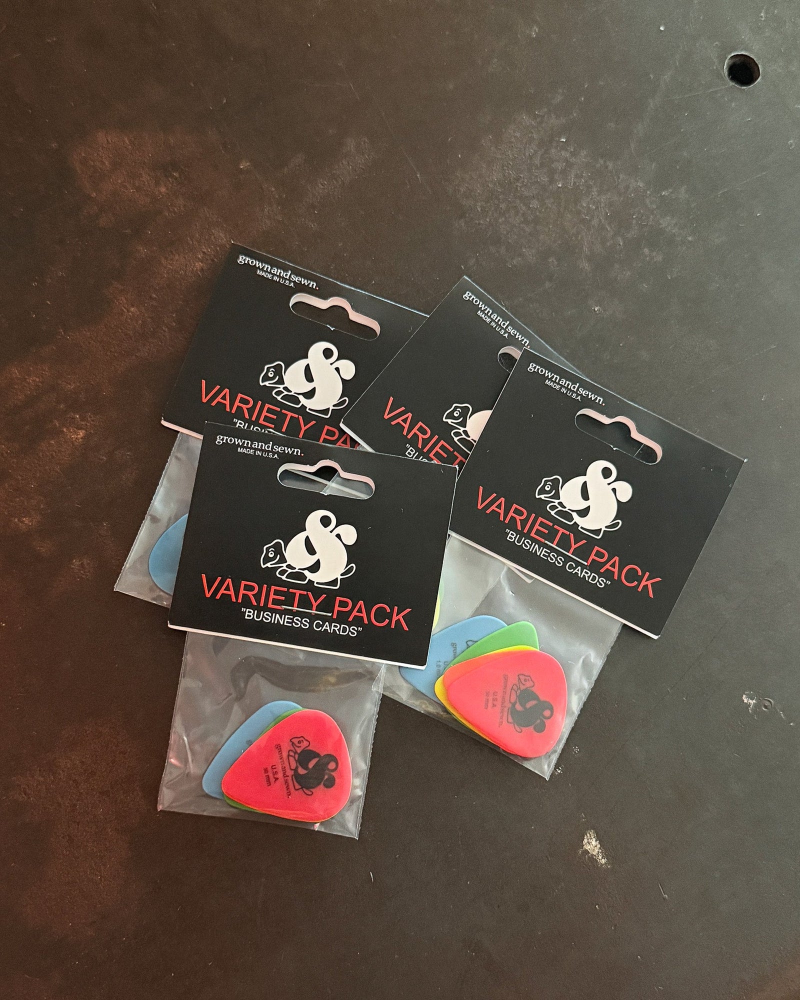 Grown and Sewn "Business Cards" Guitar Pick Variety Pack - grown&sewn