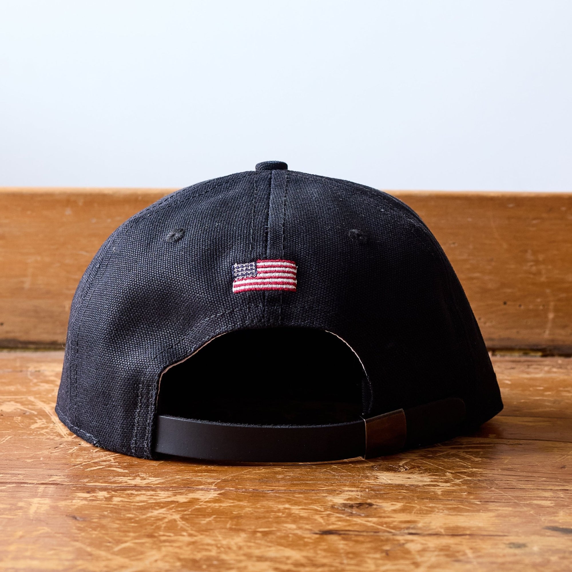 GS x Ebbets Field Flannels Cotton Canvas Hat: Black / White NY - grown&sewn