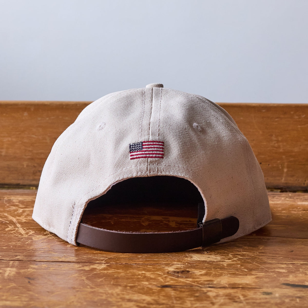 GS x Ebbets Field Flannels Cotton Canvas Hat: Natural / Red Logo - grown&amp;sewn
