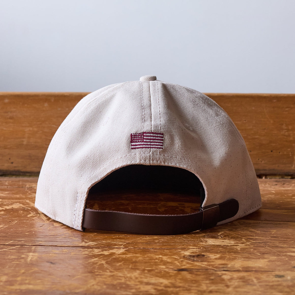 GS x Ebbets Field Flannels Cotton Canvas Hat: Natural / Wine NY - grown&amp;sewn
