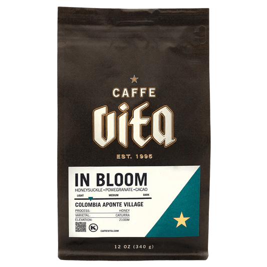 In Bloom: Single Origin (Colombia Aponte Village) Med Roast - grown&sewn