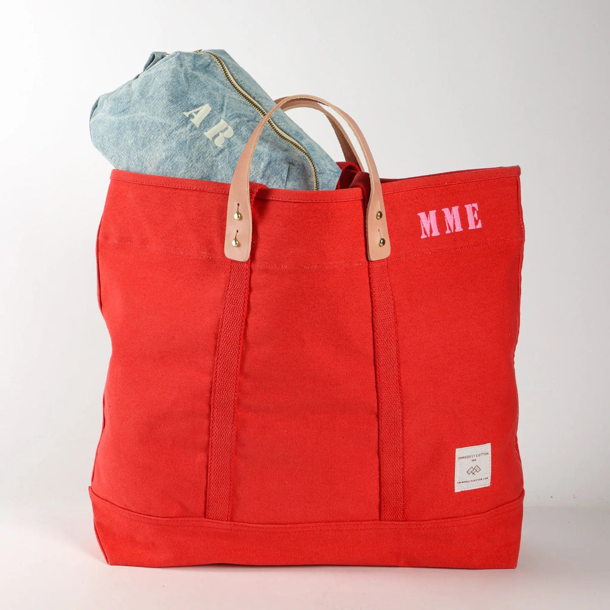 Large East West Tote | Persimmon - grown&sewn