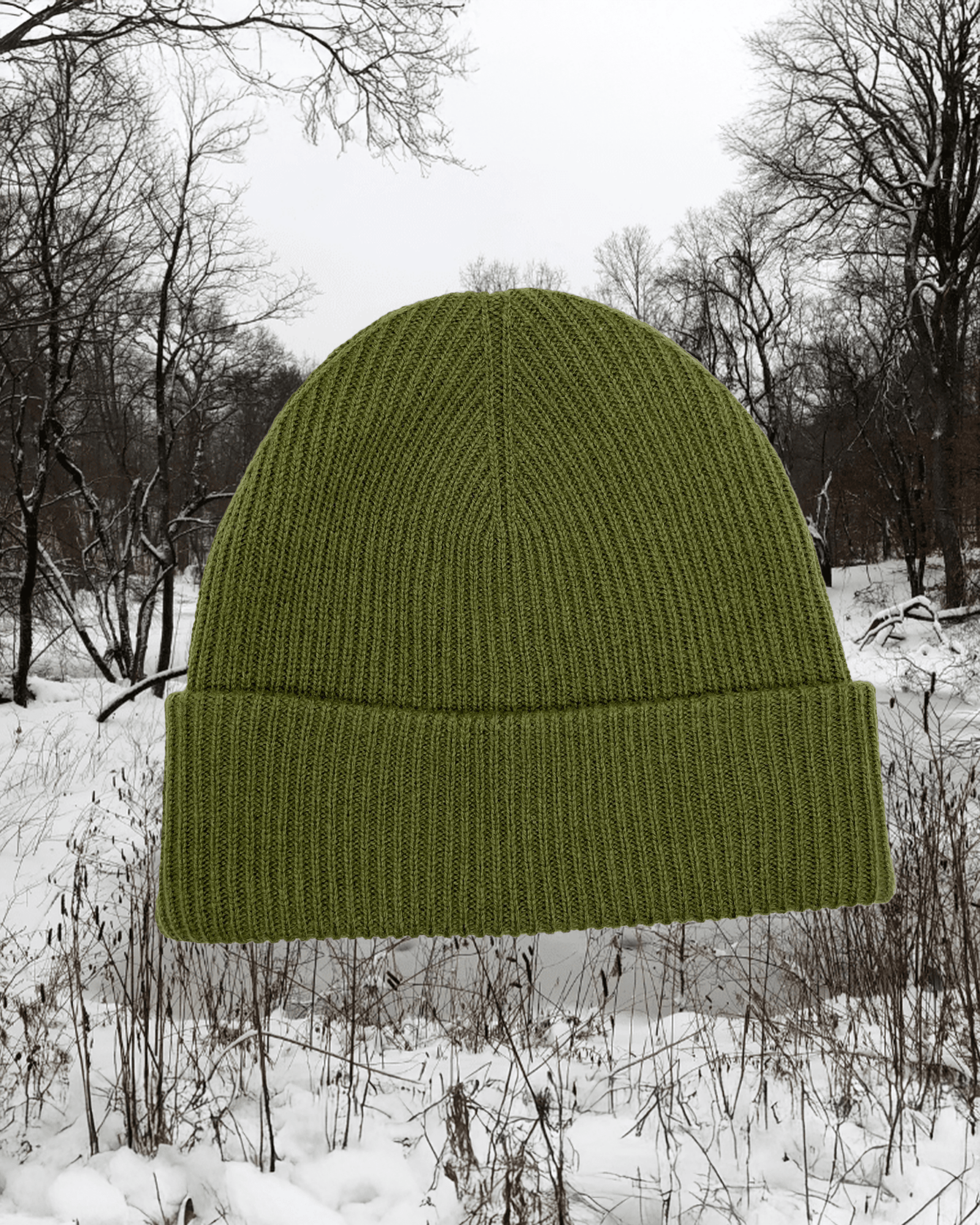 Merino Wool / Cashmere Beanie - Moss - grown&sewn