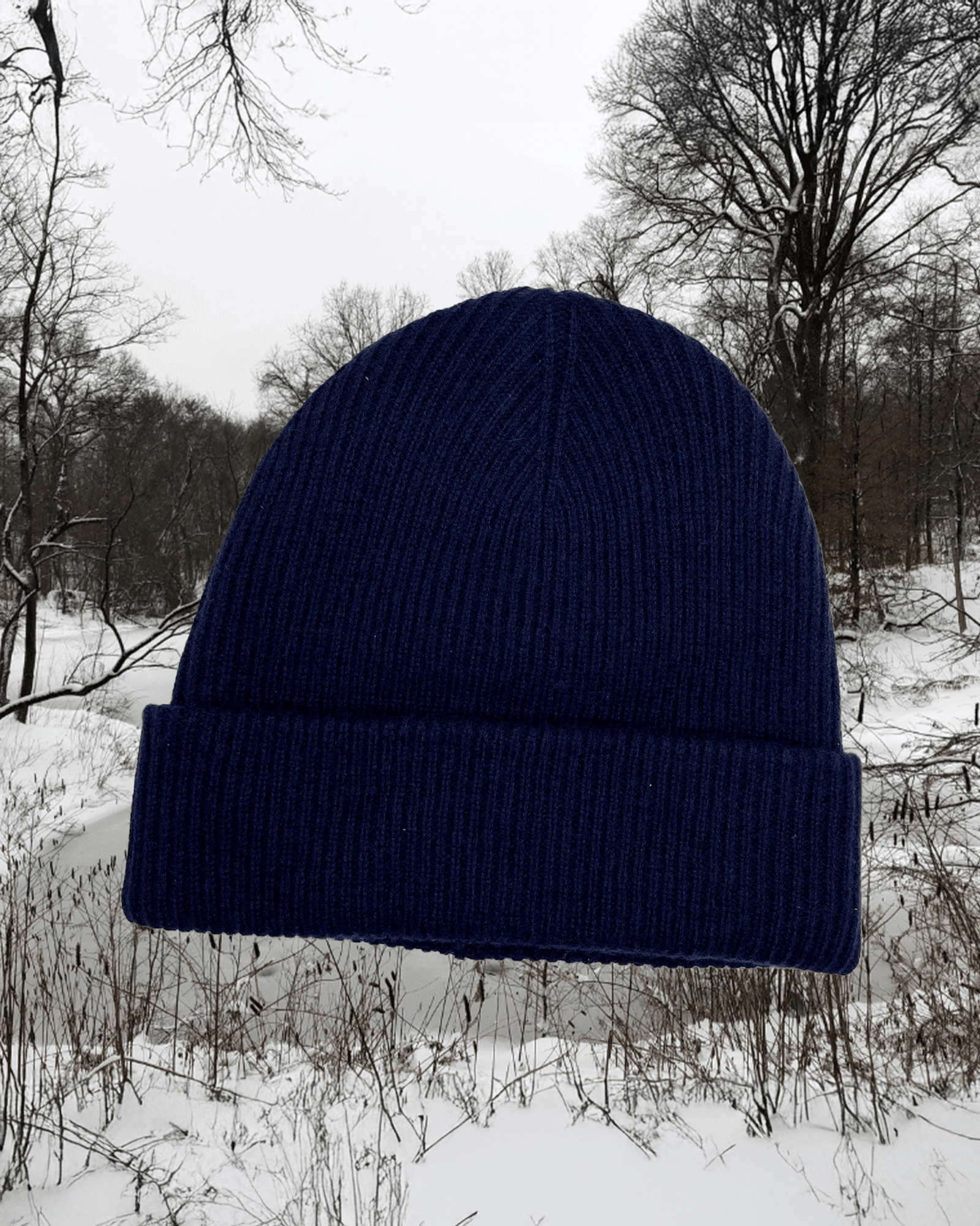 Merino Wool / Cashmere Beanie - Navy - grown&sewn
