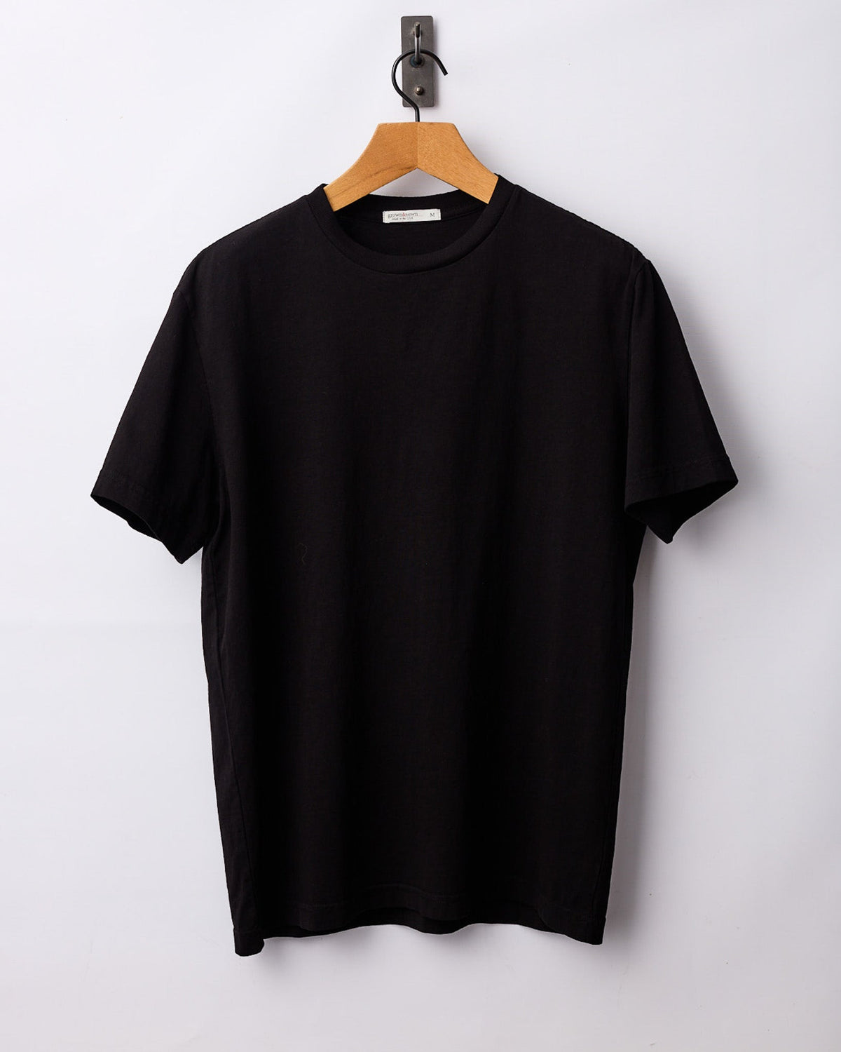 Mid Weight Short Sleeve Tee - Black - grown&sewn