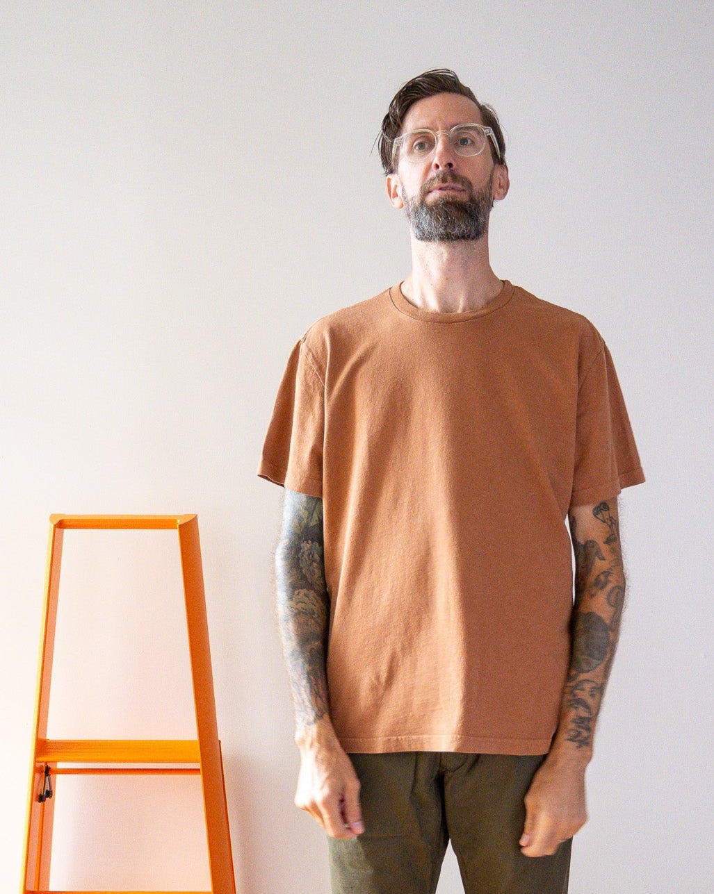 Mid Weight Short Sleeve Tee - Clay - grown&sewn