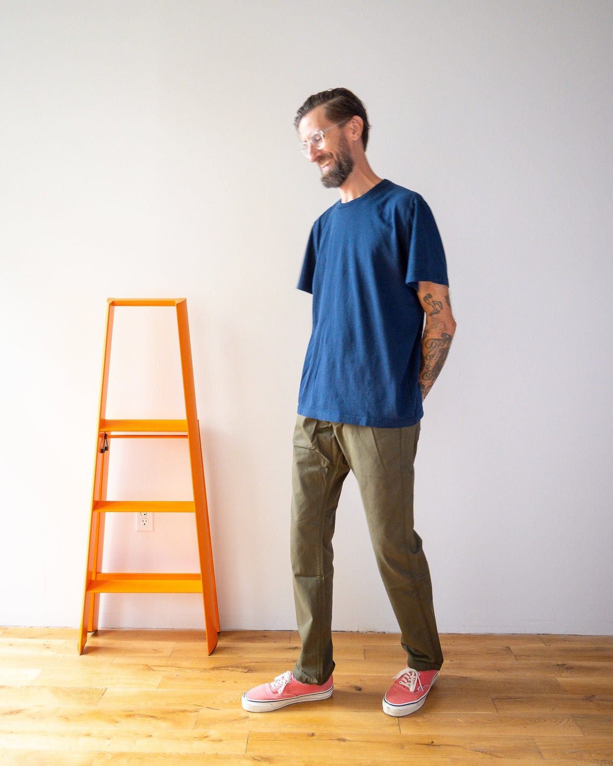 Mid Weight Short Sleeve Tee - Navy - grown&sewn