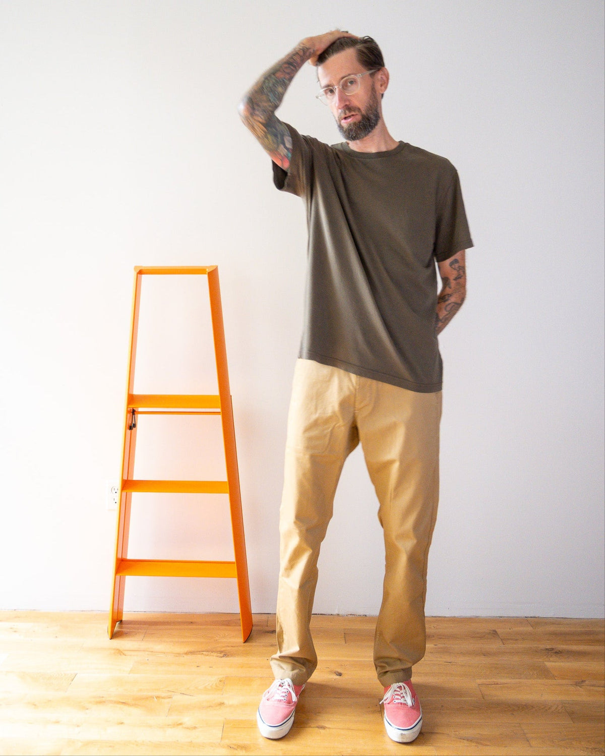 Mid Weight Short Sleeve Tee - Olive - grown&sewn