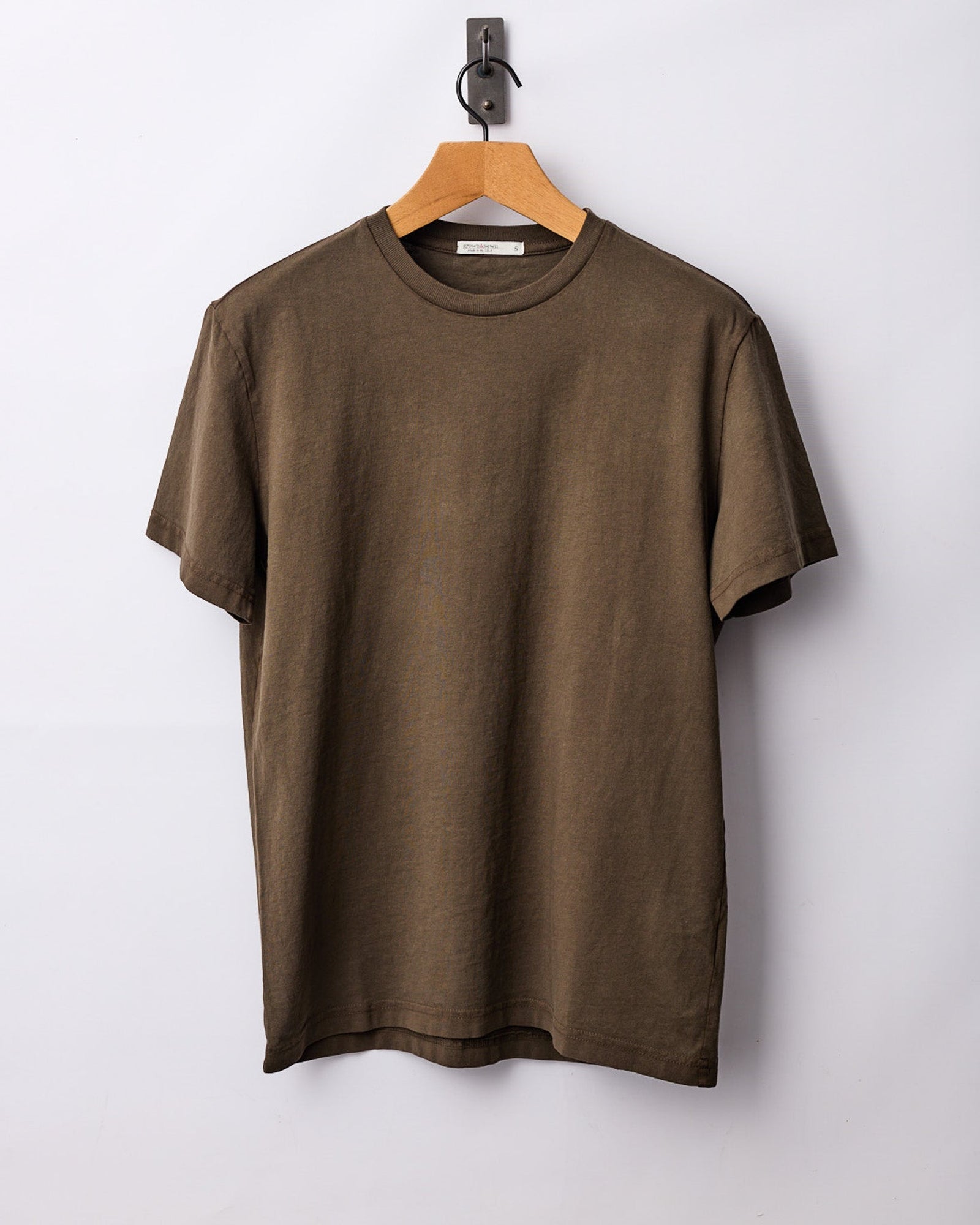 Mid Weight Short Sleeve Tee - Olive - grown&sewn