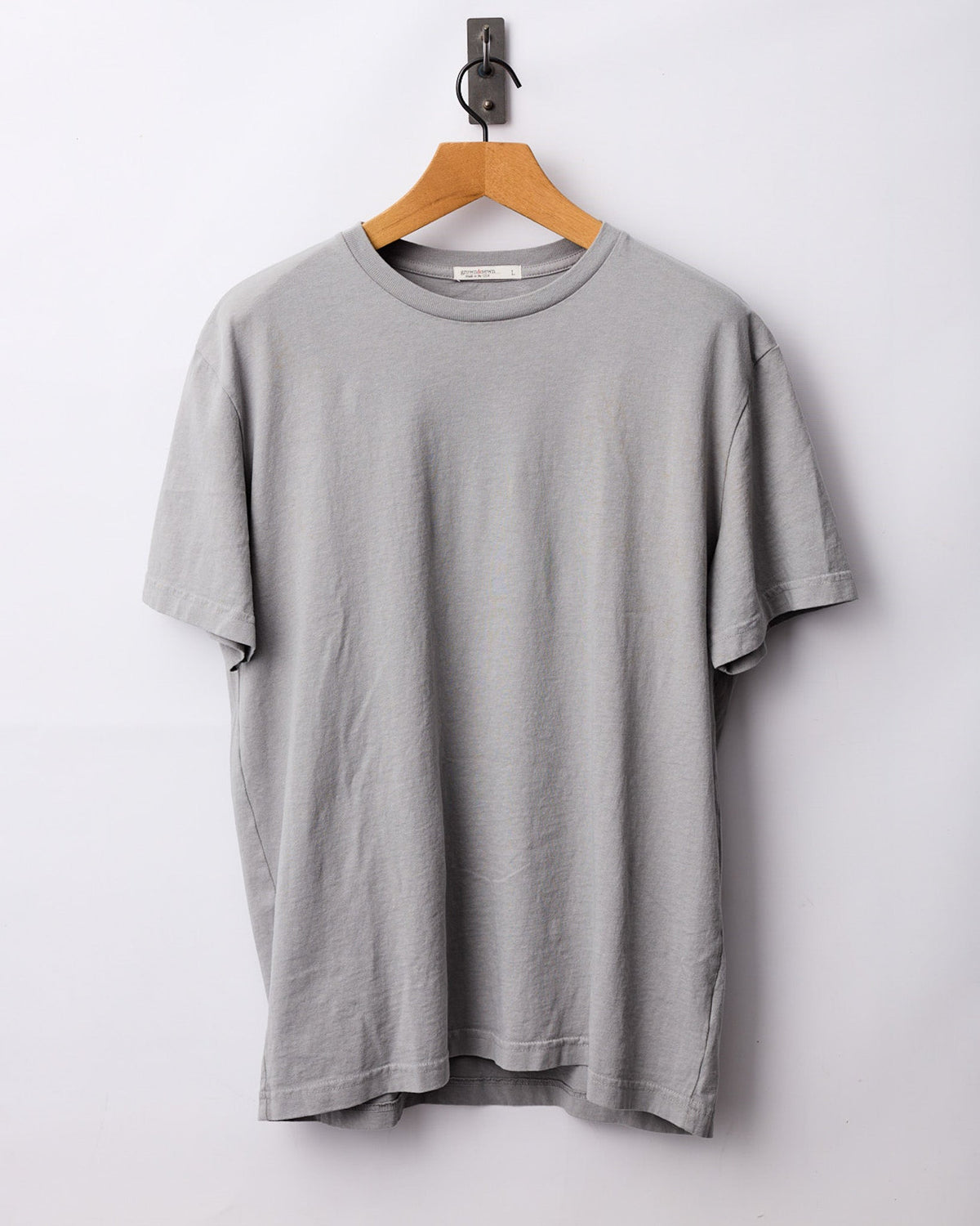 Mid Weight Short Sleeve Tee - Pewter - grown&sewn