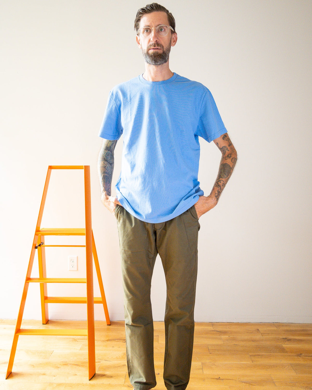 Mid Weight Short Sleeve Tee - Polo Blue - grown&sewn