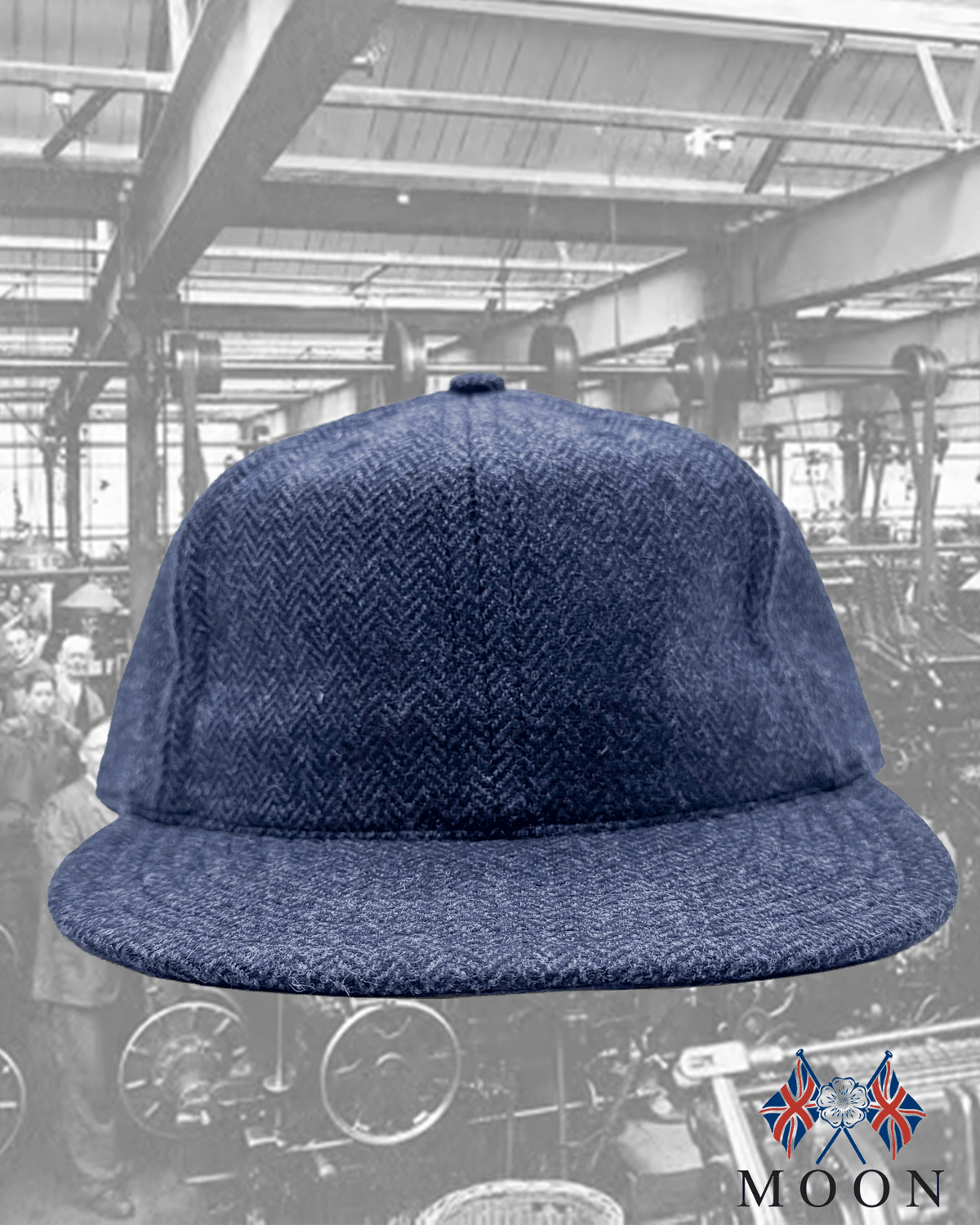 Soft Brim Ball Cap - Moon Tweed - Blue - grown&sewn