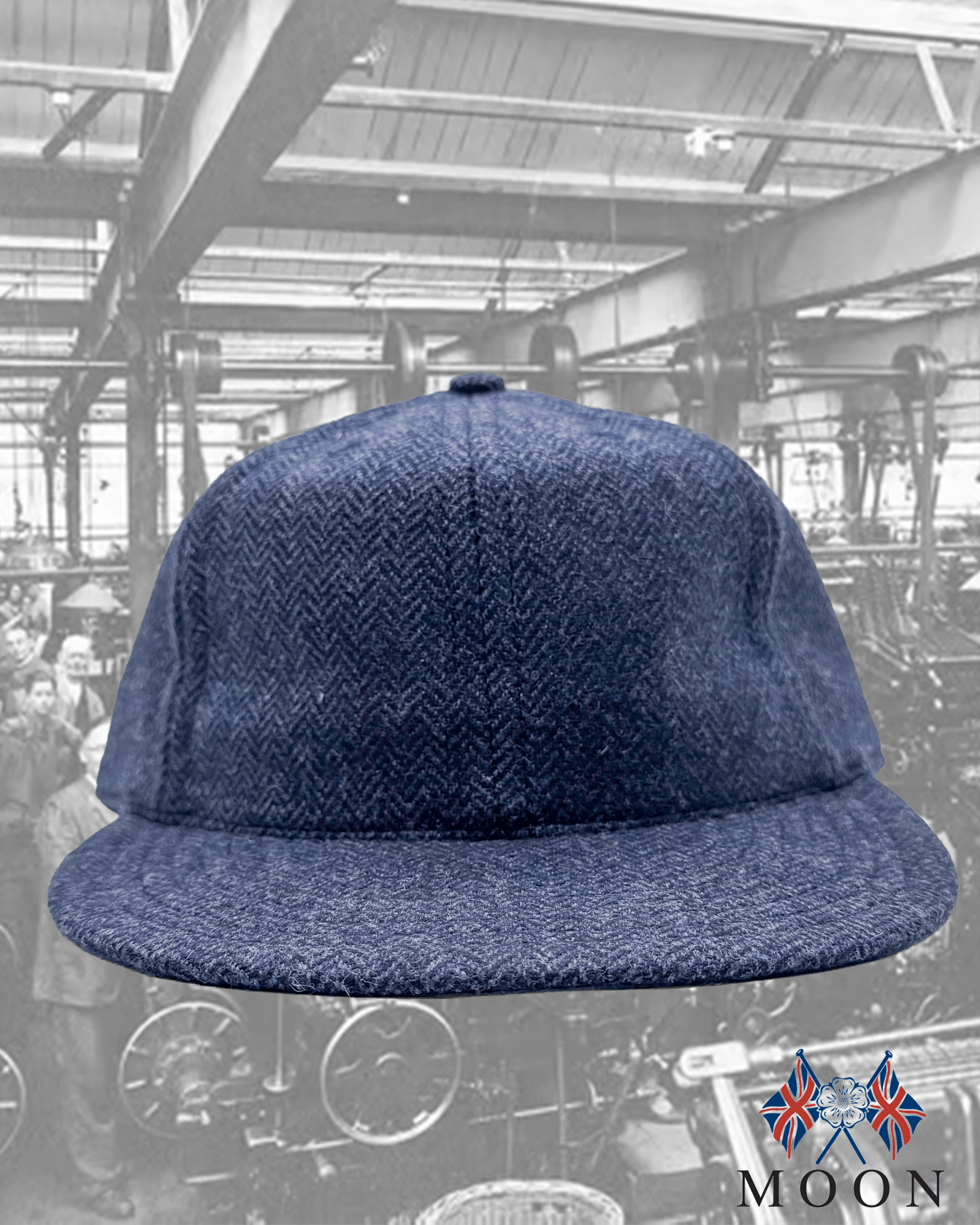 Soft Brim Ball Cap - Moon Tweed - Blue - grown&sewn