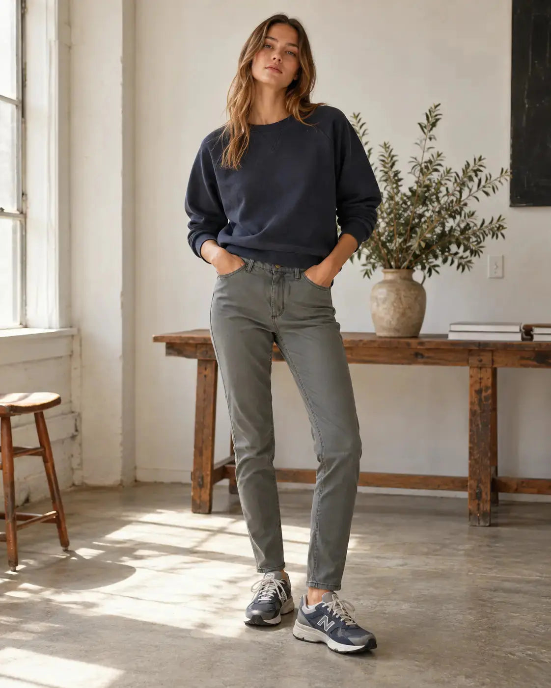 Stevie High Rise Skinny Denim - Vintage Grey - grown&sewn