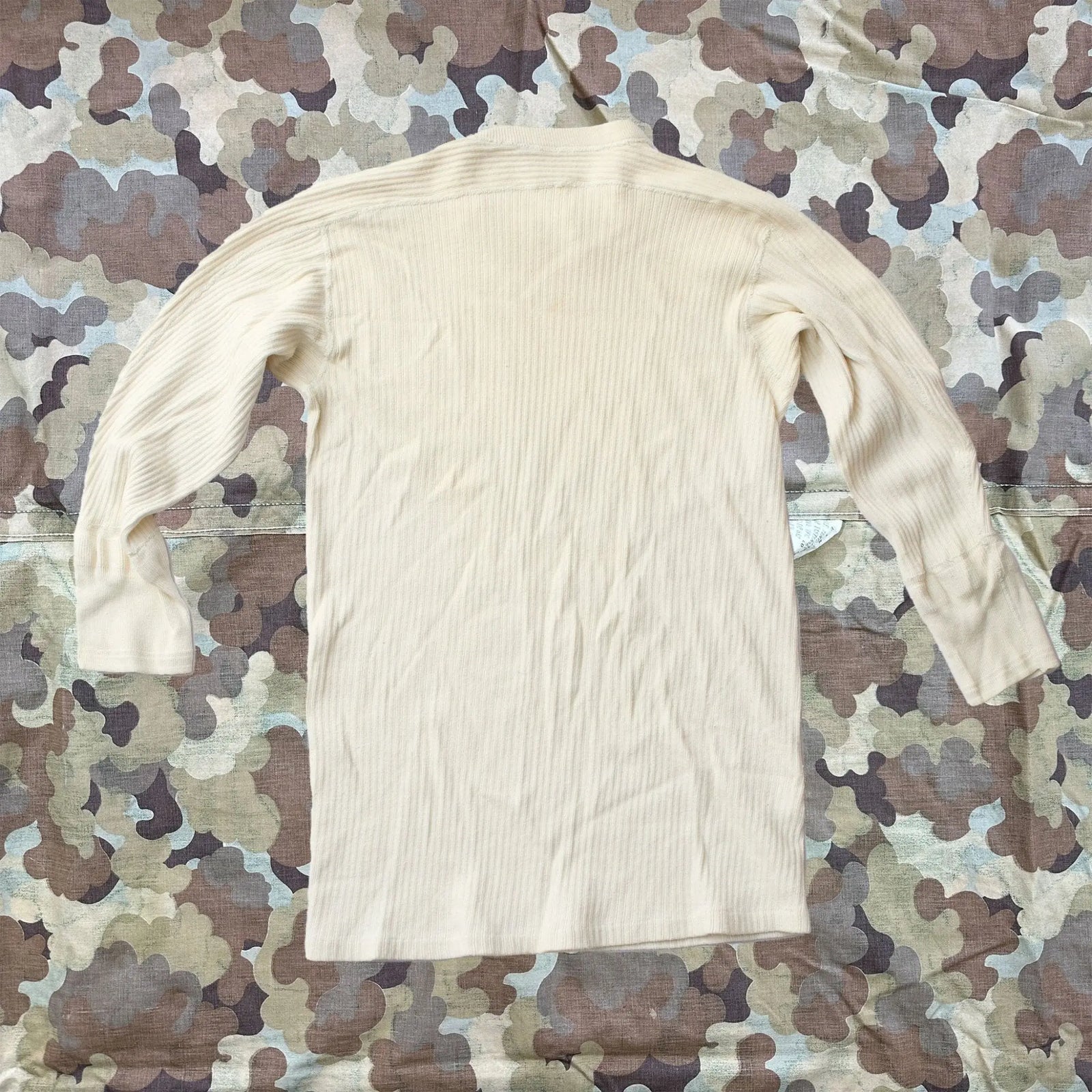 Vintage 1950s ribbed knit cotton long sleeve athletic shirt - grown&sewn