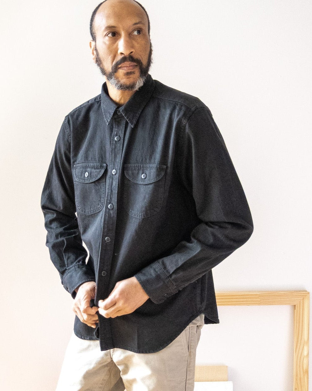Walsh Cone Mills White Oak Black Denim Shirt - grown&sewn