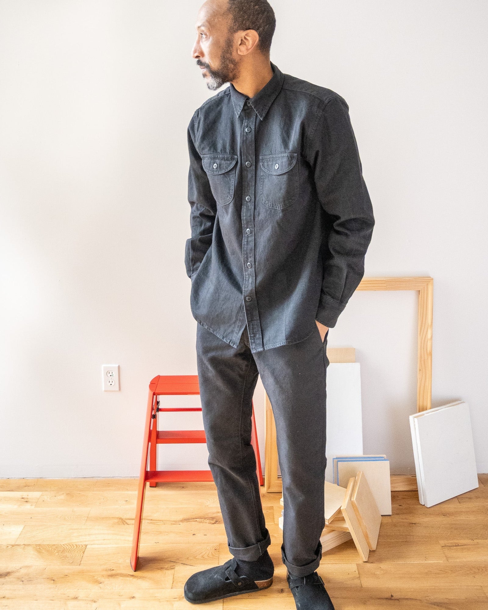 Walsh Cone Mills White Oak Black Denim Shirt - grown&sewn
