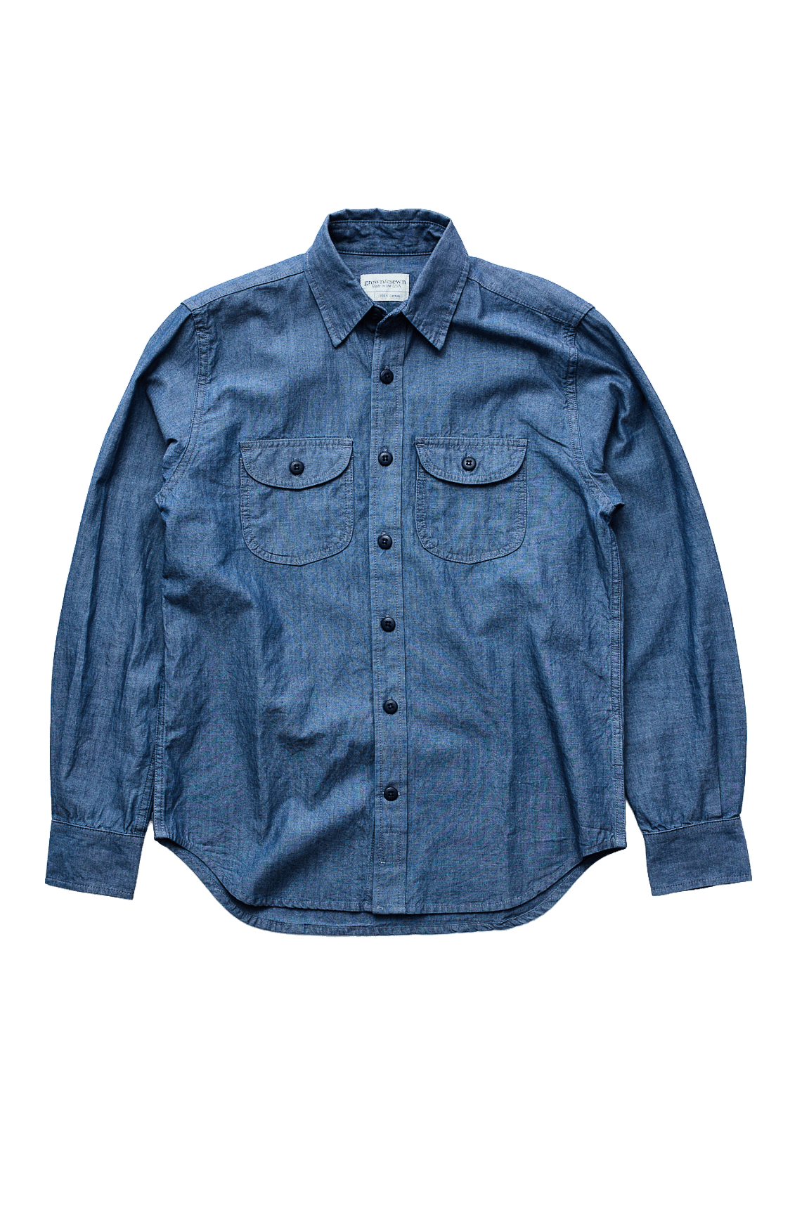Walsh Work Shirt - 6 oz Rinsed Chambray - grown&sewn