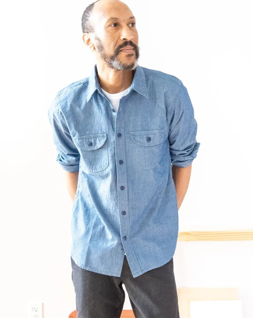 chambray dress shirt Walsh Work Shirt - 6 oz Rinsed Chambray
