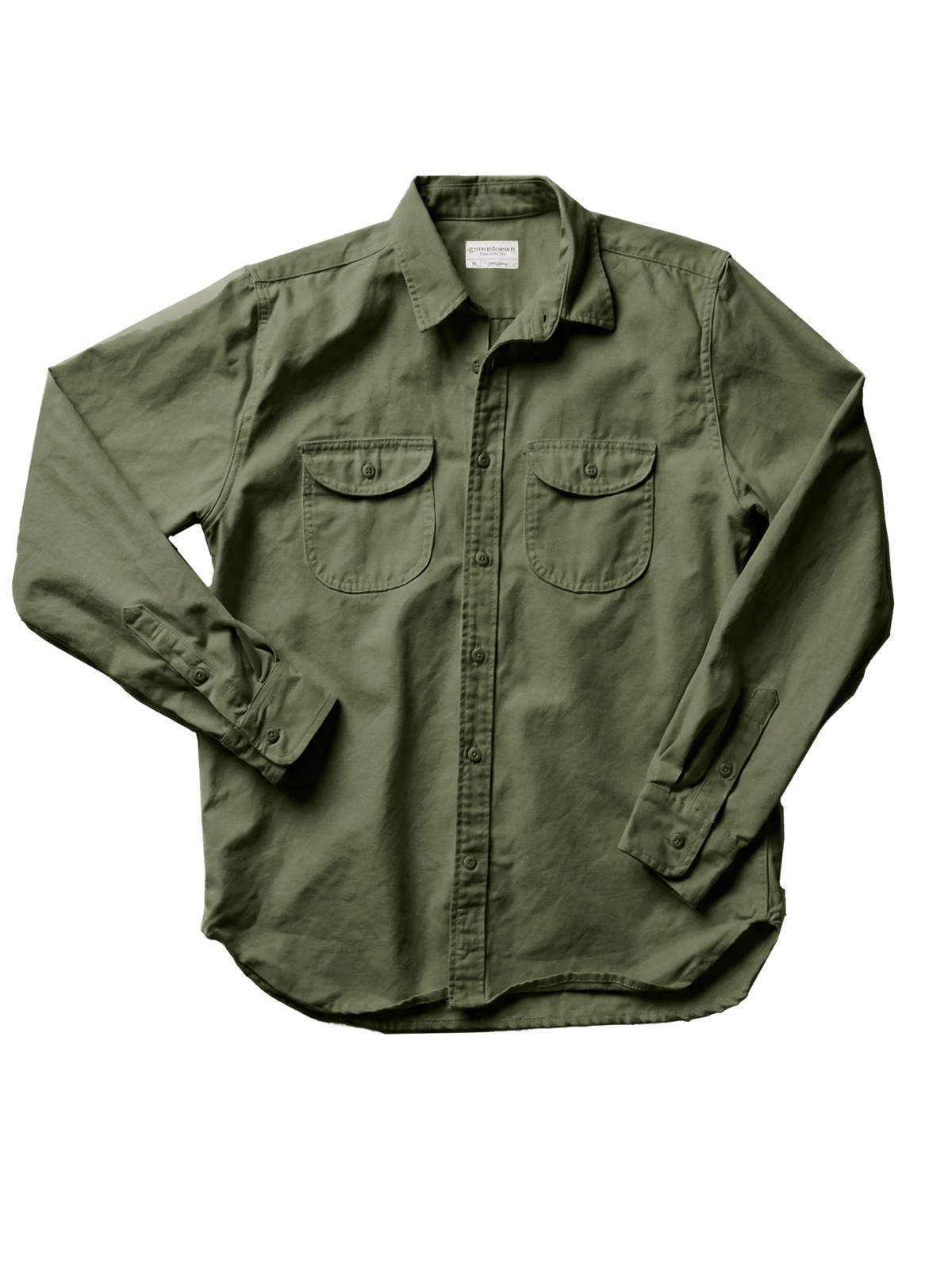 Walsh Work Shirt - 8 oz. Brushed Canvas - Army Green - grown&sewn