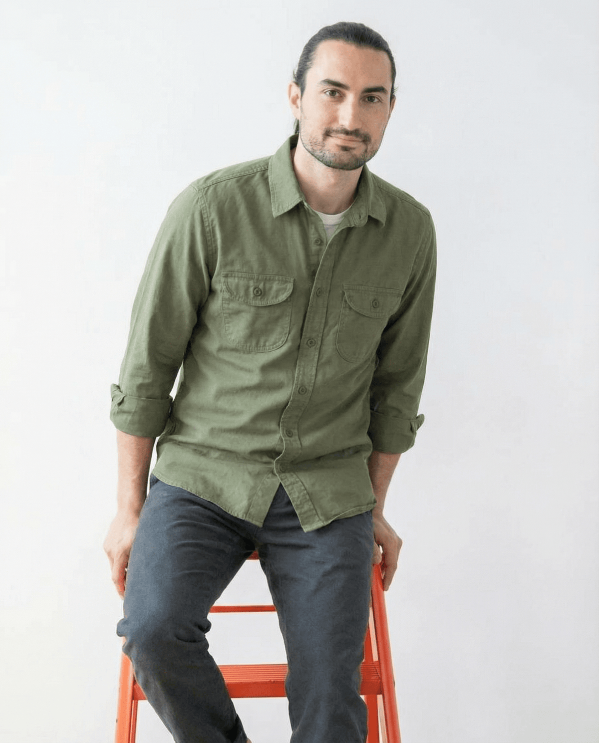 Walsh Work Shirt - 8 oz. Brushed Canvas - Army Green - grown&sewn