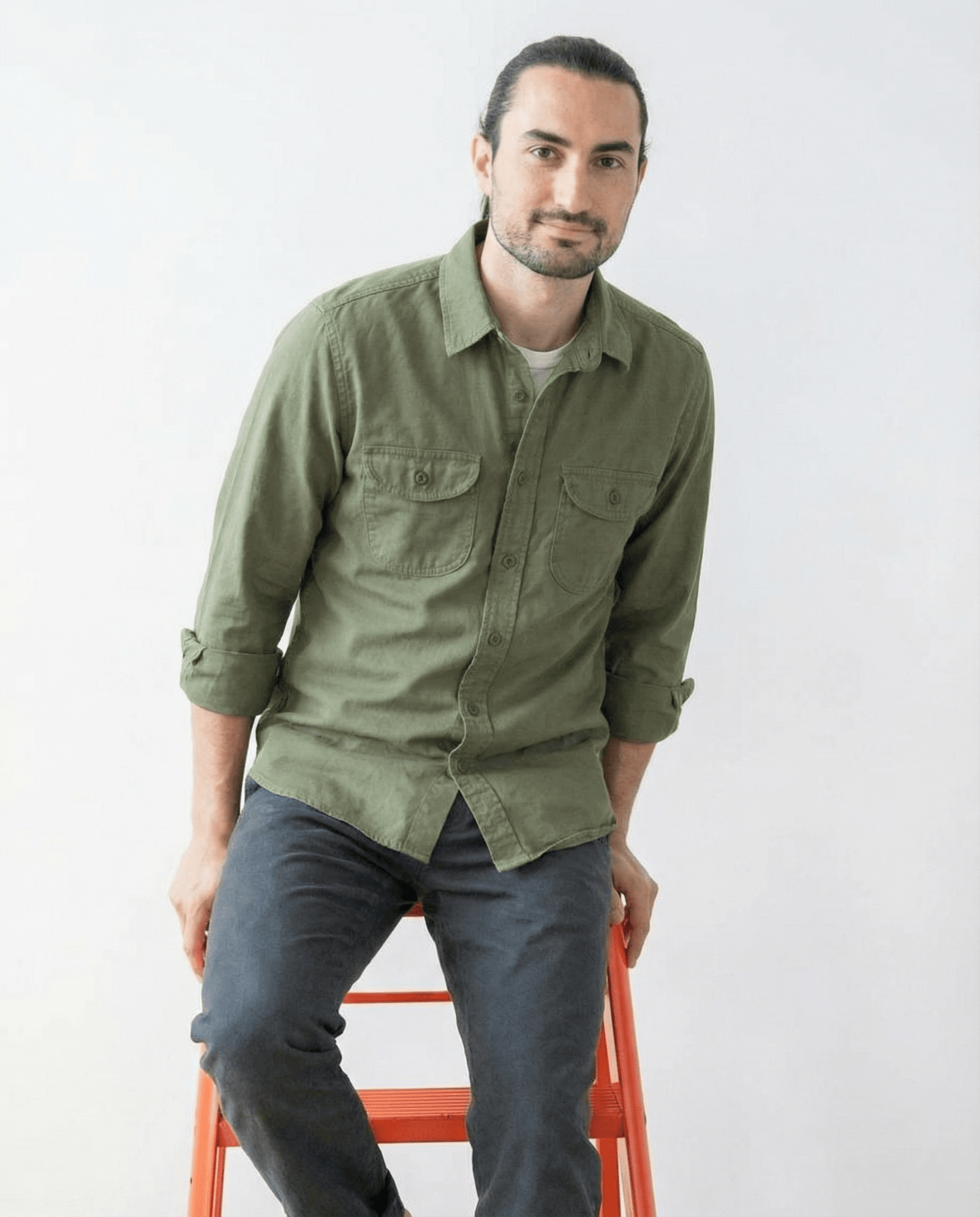 Walsh Work Shirt - 8 oz. Brushed Canvas - Army Green - grown&sewn
