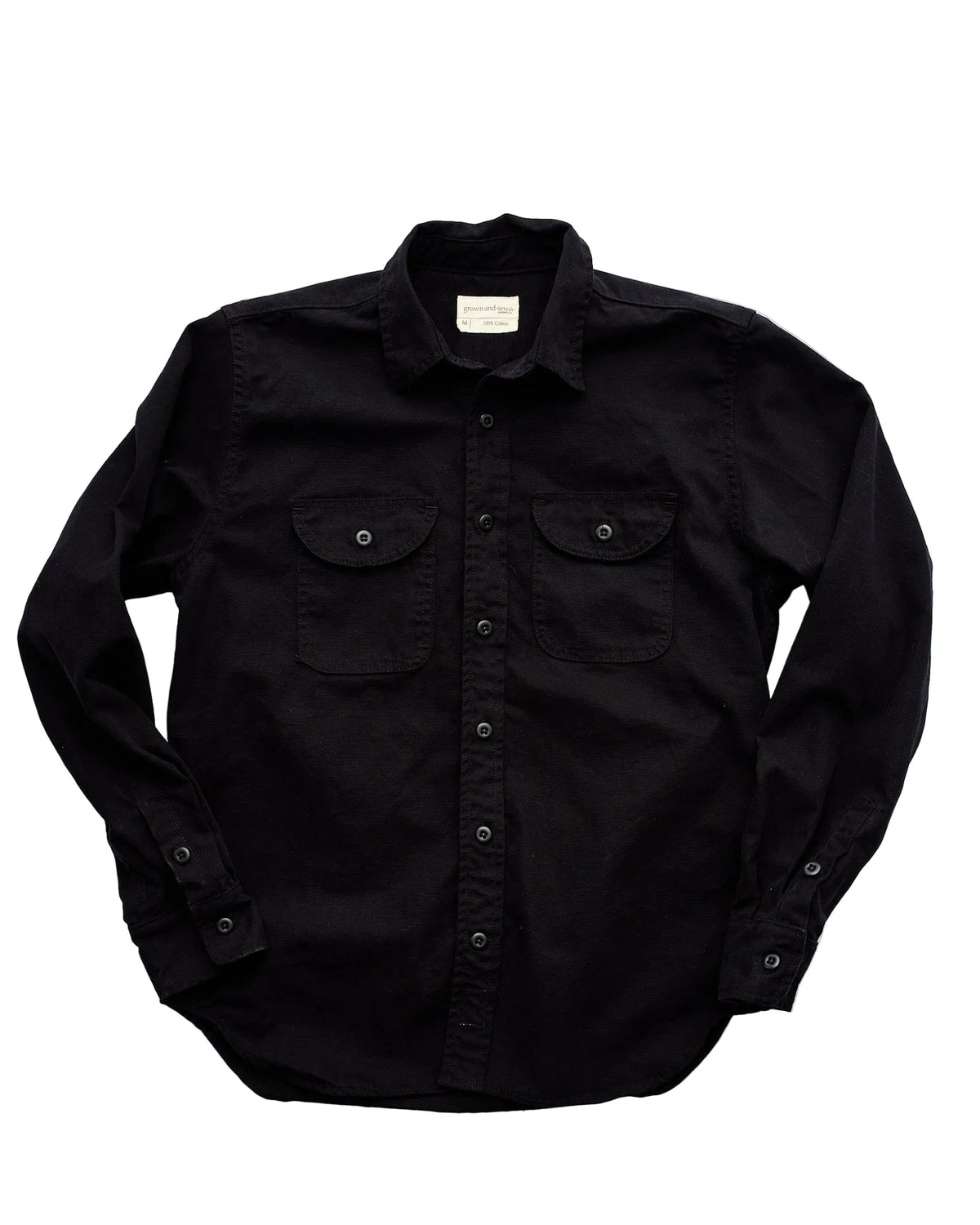 Walsh Work Shirt - 8 oz. Brushed Canvas - Black - grown&sewn