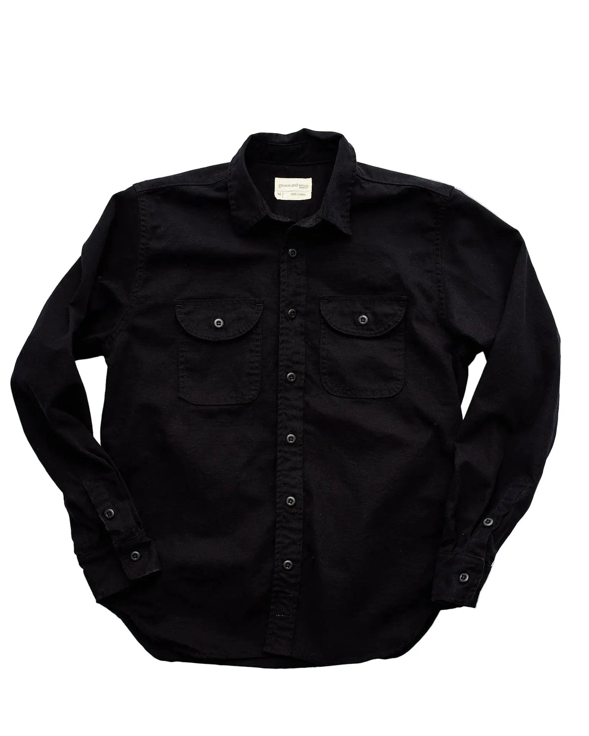 Walsh Work Shirt - 8 oz. Brushed Canvas - Black - grown&sewn L Walsh Work Shirt - 8 oz. Brushed Canvas - Black - grown&sewn L