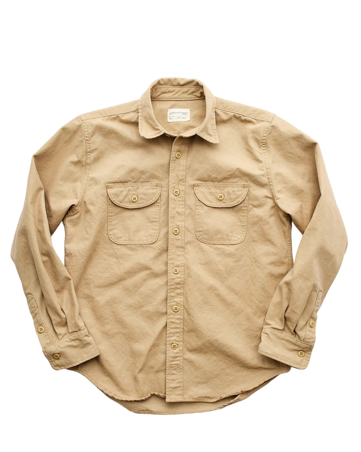 Walsh Work Shirt - 8 oz. Brushed Canvas - Khaki - grown&sewn