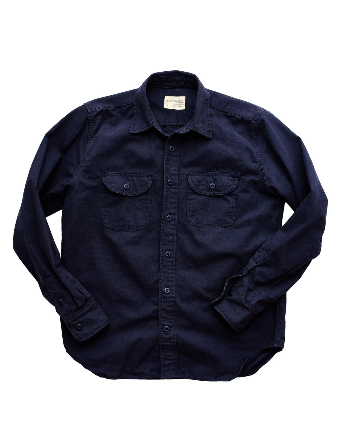 Walsh Work Shirt - 8 oz. Brushed Canvas - Navy - grown&sewn