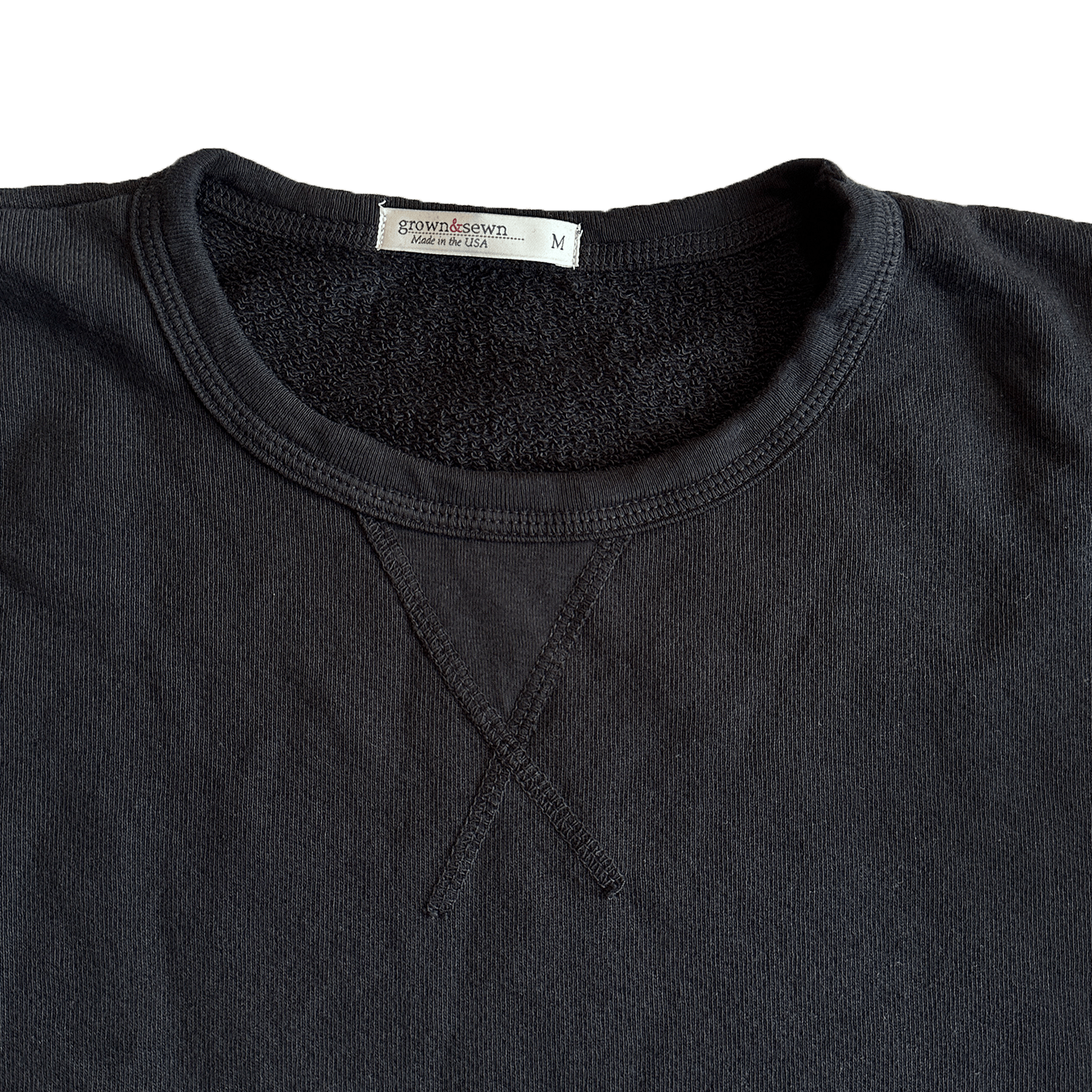 Vintage French Terry Sweatshirt Black grown sewn