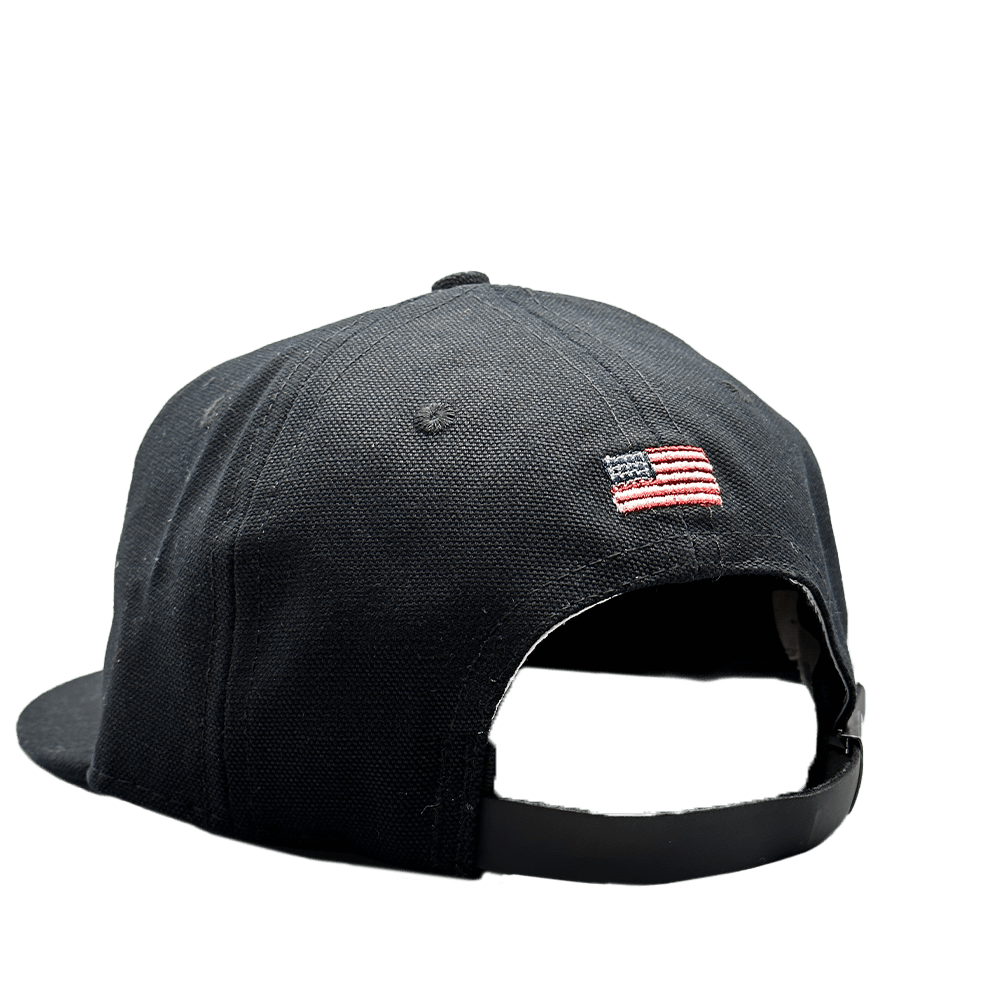 GS x Ebbets Field Flannels Cotton Canvas Hat: Black / White BK - grown&amp;sewn