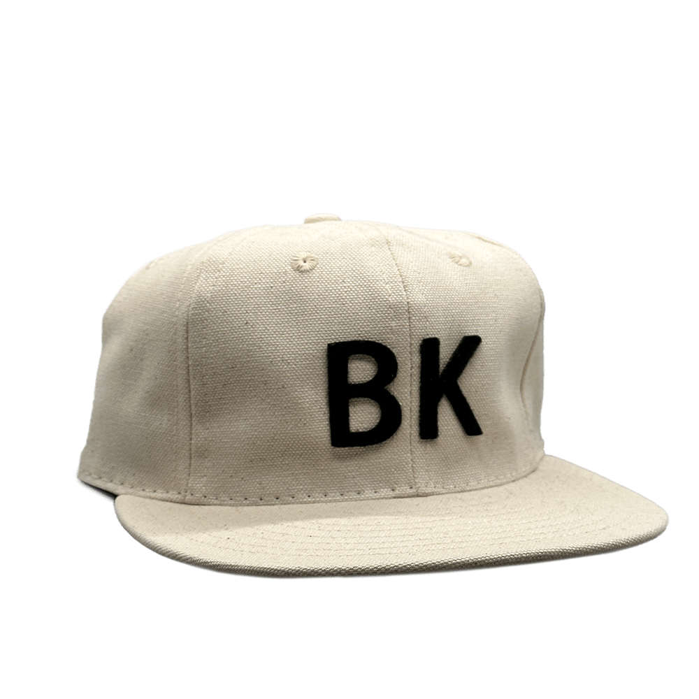 GS x Ebbets Field Flannels Cotton Canvas Hat: Natural / Black BK - grown&sewn