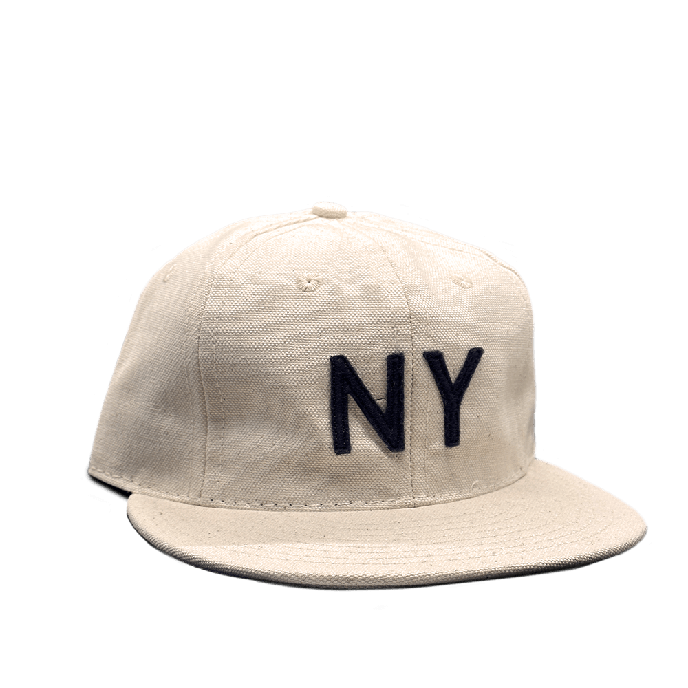 GS x Ebbets Field Flannels Cotton Canvas Hat: Natural / Navy NY