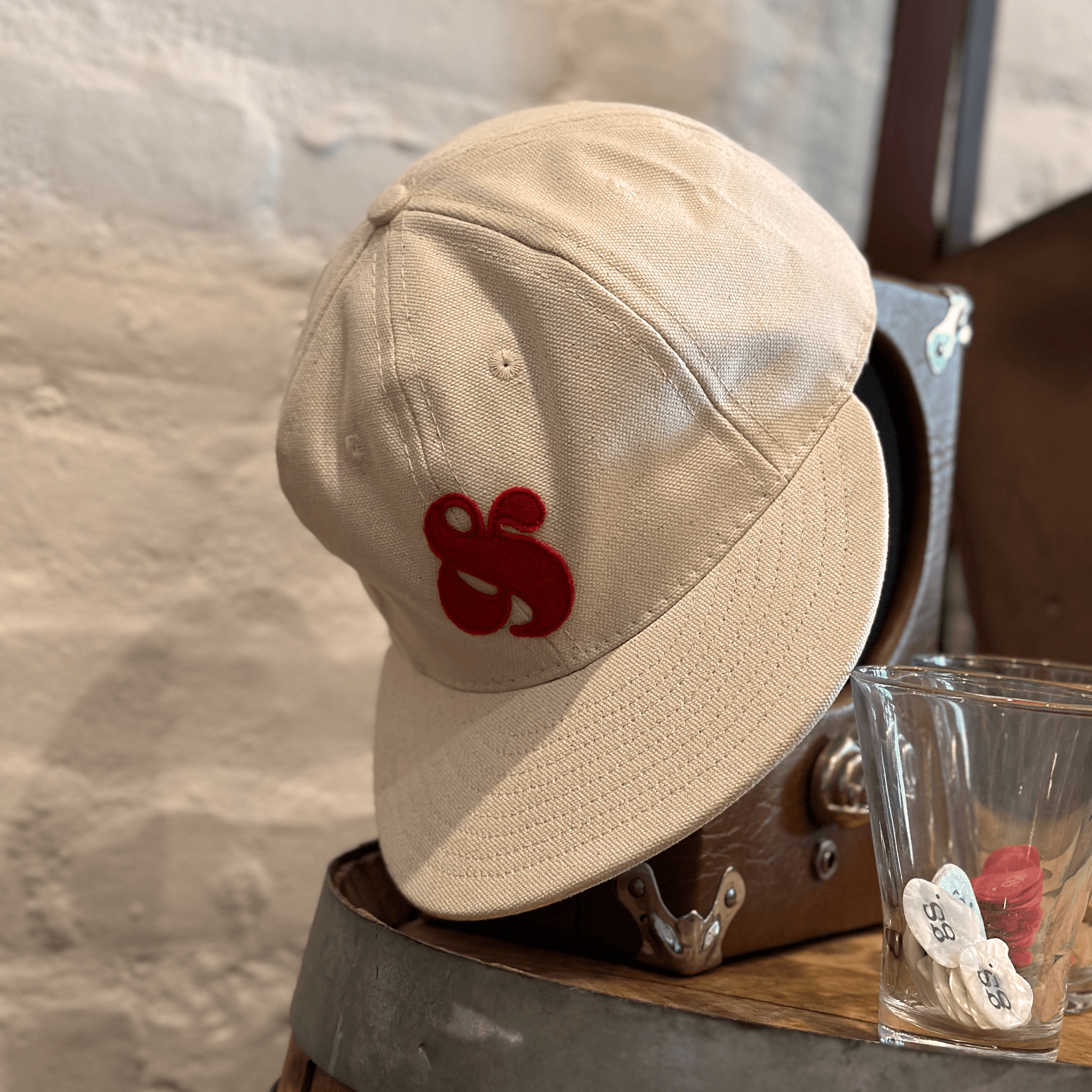 GS x Ebbets Field Flannels Cotton Canvas Hat: Natural / Red Logo