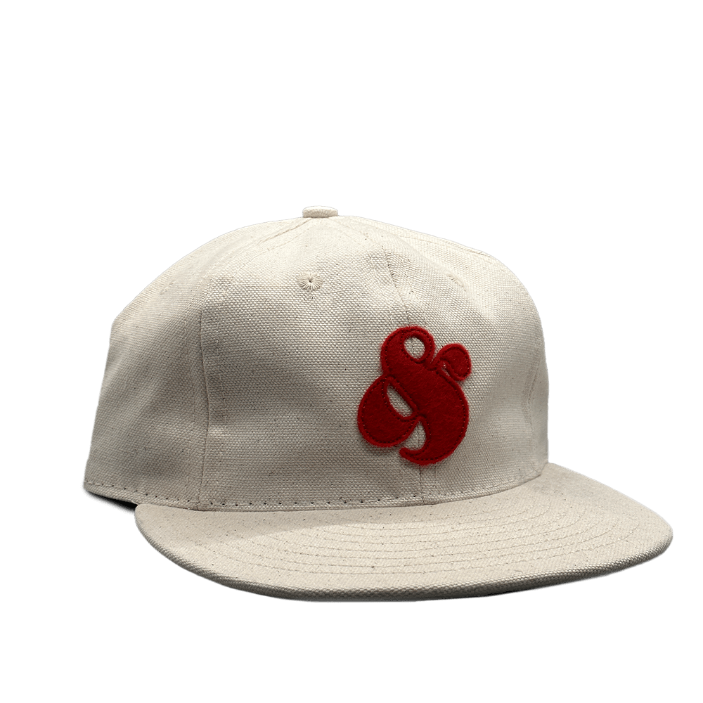 GS x Ebbets Field Flannels Cotton Canvas Hat: Natural / Red Logo