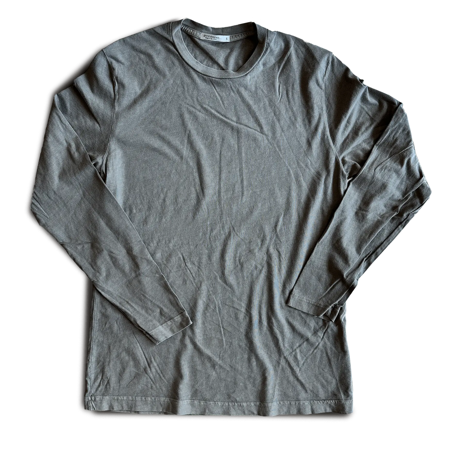Long Sleeve Jersey Crew Neck - Ash - grown&sewn