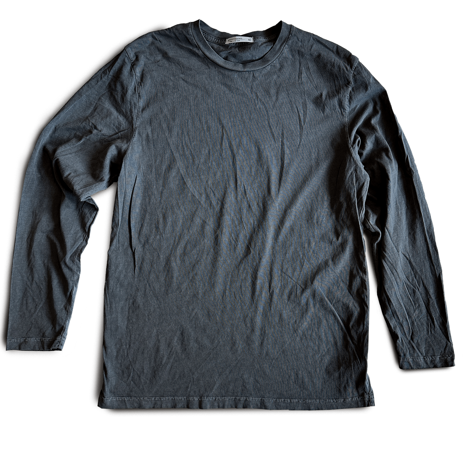 Long Sleeve Jersey Crew Neck - Coal - grown&sewn