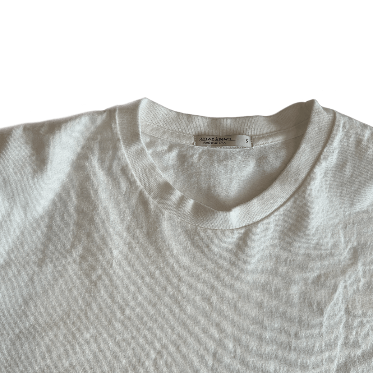 Short Sleeve Heavyweight Jersey Crew Neck - Vintage White - grown&amp;sewn