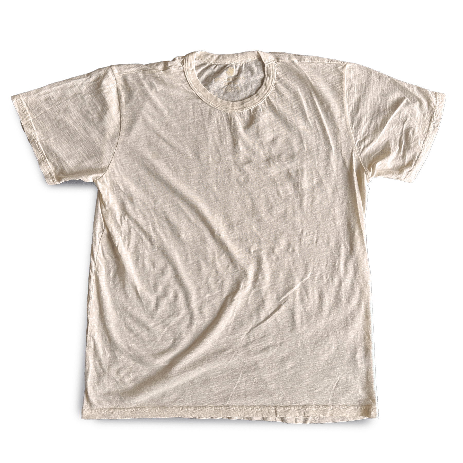 Short Sleeve Slub Crew Neck - Cream - grown&sewn