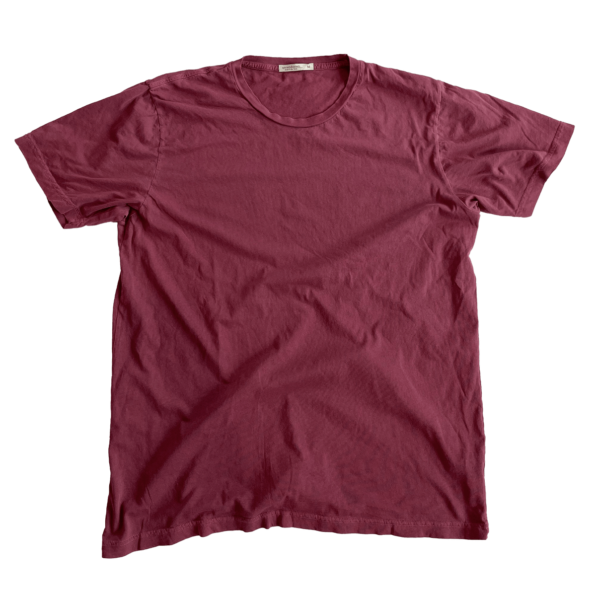 USA Crew Neck T-Shirt - Burgundy - grown&amp;sewn