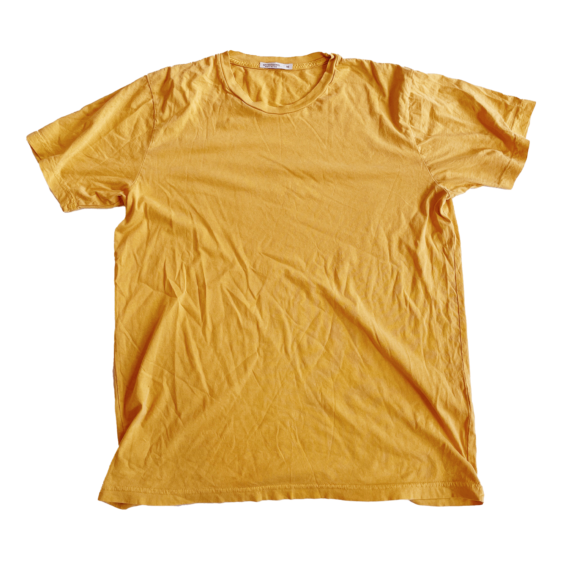 USA Crew Neck T-Shirt - Gold - grown&sewn